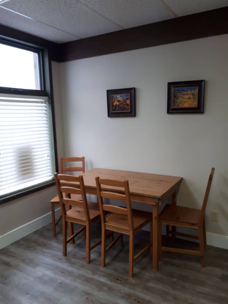 Hinton Homeless Resource Room dining area